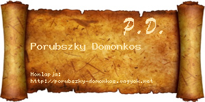 Porubszky Domonkos névjegykártya
