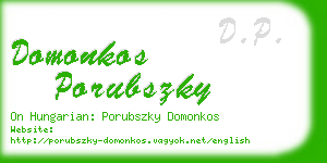 domonkos porubszky business card